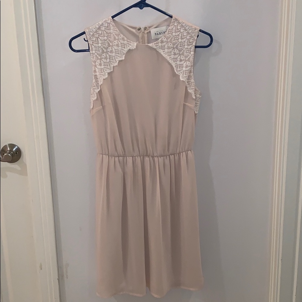 Blush Dress with Lace Detail